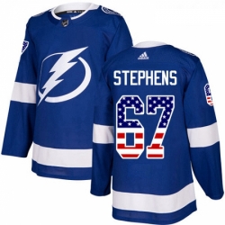 Youth Adidas Tampa Bay Lightning 67 Mitchell Stephens Authentic Blue USA Flag Fashion NHL Jersey 