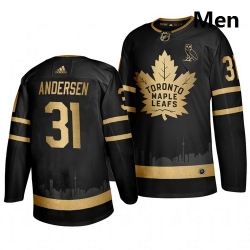 Maple Leafs 31 Frederik Andersen Black With Special Glittery Logo Adidas Jersey