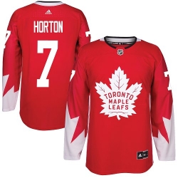 Maple Leafs #7 Tim Horton Red Alternate Stitched NHL Jersey