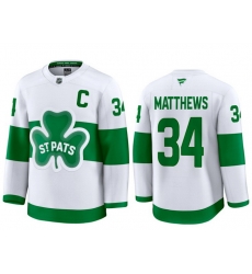 Men Toronto Maple Leafs Auston Matthews 34 White St Patricks Authentic Jersey