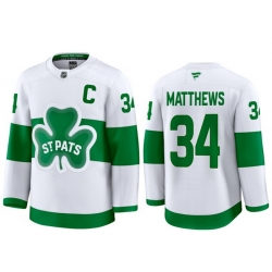 Men Toronto Maple Leafs Auston Matthews 34 White St Patricks Authentic Jersey