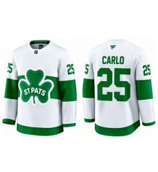 Men Toronto Maple Leafs Brandon Carlo 25 White St Patricks Authentic Jersey Men Toronto Maple Leafs Brandon Carlo 25 White St Patricks Authentic Jersey