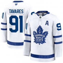 Men Toronto Maple Leafs John Tavares 91 Fanatics Away White Premium Stitched Hockey Jersey