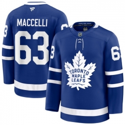 Men Toronto Maple Leafs Matias Maccelli 63 Fanatics Home Blue Premium Stitched Hockey Jersey