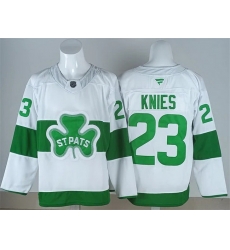 Men Toronto Maple Leafs  Matthew Knies Fanatics White St  Patricks Jersey