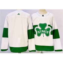 Men Toronto Maple Leafs White Blank St Patricks Authentic Jersey