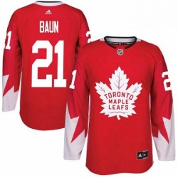 Mens Adidas Toronto Maple Leafs 21 Bobby Baun Premier Red Alternate NHL Jersey 