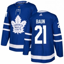 Mens Adidas Toronto Maple Leafs 21 Bobby Baun Premier Royal Blue Home NHL Jersey 