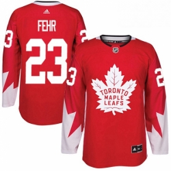 Mens Adidas Toronto Maple Leafs 23 Eric Fehr Authentic Red Alternate NHL Jersey 