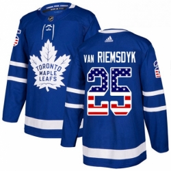 Mens Adidas Toronto Maple Leafs 25 James Van Riemsdyk Authentic Royal Blue USA Flag Fashion NHL Jersey 