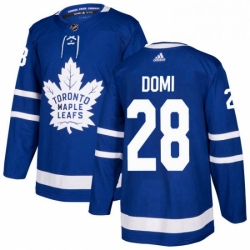 Mens Adidas Toronto Maple Leafs 28 Tie Domi Premier Royal Blue Home NHL Jersey 