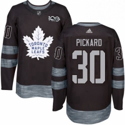 Mens Adidas Toronto Maple Leafs 30 Calvin Pickard Authentic Black 1917 2017 100th Anniversary NHL Jersey 