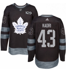 Mens Adidas Toronto Maple Leafs 43 Nazem Kadri Authentic Black 1917 2017 100th Anniversary NHL Jersey 