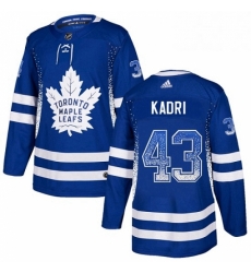 Mens Adidas Toronto Maple Leafs 43 Nazem Kadri Authentic Blue Drift Fashion NHL Jersey 