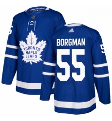 Mens Adidas Toronto Maple Leafs 55 Andreas Borgman Premier Royal Blue Home NHL Jersey 