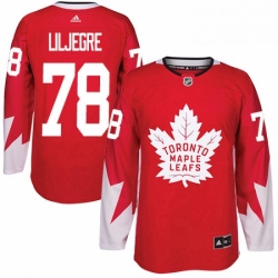 Mens Adidas Toronto Maple Leafs 78 Timothy Liljegren Authentic Red Alternate NHL Jersey 