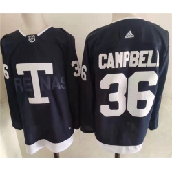 Men's Toronto Maple Leafs 36 Jack Campbell Navy 2022 NHL Heritage Classic Adidas Jersey