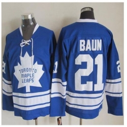 Toronto Maple Leafs #21 Bobby Baun Blue CCM Throwback Third Stitched NHL Jersey