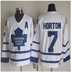 Toronto Maple Leafs #7 Tim Horton White CCM Throwback Stitched NHL Jersey