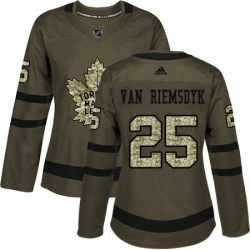 Womens Adidas Toronto Maple Leafs 25 James Van Riemsdyk Authentic Green Salute to Service NHL Jersey 