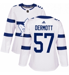 Womens Adidas Toronto Maple Leafs 57 Travis Dermott Authentic White 2018 Stadium Series NHL Jersey 