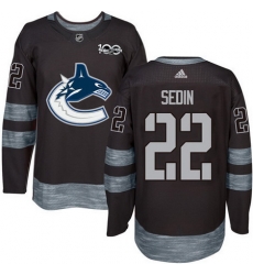 Canucks #22 Daniel Sedin Black 1917 2017 100th Anniversary Stitched NHL Jersey