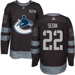 Canucks #22 Daniel Sedin Black 1917 2017 100th Anniversary Stitched NHL Jersey