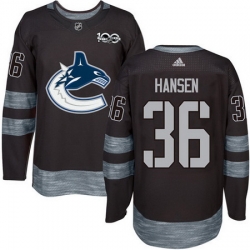 Canucks #36 Jannik Hansen Black 1917 2017 100th Anniversary Stitched NHL Jersey