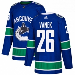 Mens Adidas Vancouver Canucks 26 Thomas Vanek Authentic Blue Home NHL Jersey 