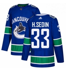 Mens Adidas Vancouver Canucks 33 Henrik Sedin Premier Blue Home NHL Jersey 