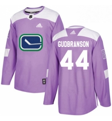 Mens Adidas Vancouver Canucks 44 Erik Gudbranson Authentic Purple Fights Cancer Practice NHL Jersey 