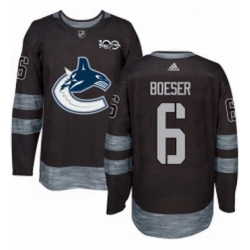 Mens Adidas Vancouver Canucks 6 Brock Boeser Premier Black 1917 2017 100th Anniversary NHL Jersey 