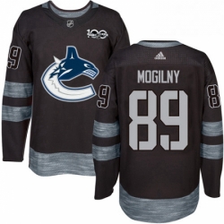 Mens Adidas Vancouver Canucks 89 Alexander Mogilny Premier Black 1917 2017 100th Anniversary NHL Jersey 