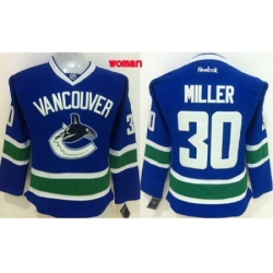 Womens Vancouver Canucks #30 Ryan Miller Blue Home Stitched NHL Jersey