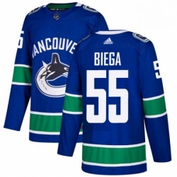 Youth Adidas Vancouver Canucks 55 Alex Biega Premier Blue Home NHL Jersey 