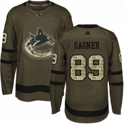 Youth Adidas Vancouver Canucks 89 Sam Gagner Premier Green Salute to Service NHL Jersey 