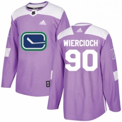 Youth Adidas Vancouver Canucks 90 Patrick Wiercioch Authentic Purple Fights Cancer Practice NHL Jersey 