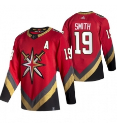 Men Vegas Golden Knights 19 Reilly Smith Red Adidas 2020 21 Reverse Retro Alternate NHL Jersey