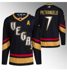 Men Vegas Golden Knights 7 Alex Pietrangelo Black 2022 23 Reverse Retro Stitched Jersey