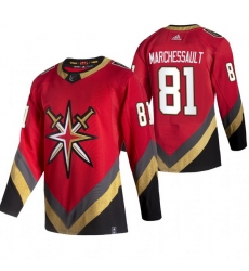 Men Vegas Golden Knights 81 Jonathan Marchessault Red Adidas 2020 21 Reverse Retro Alternate NHL Jersey