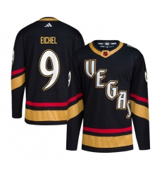 Men Vegas Golden Knights 9  Jack Eichel Black 2022 23 Reverse Retro Stitched Jersey