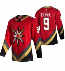 Men Vegas Golden Knights 9 Jack Eichel Red 2021 Reverse Retro Jersey