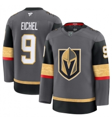 Men Vegas Golden Knights Grey 9 Jack Eichel 2024 25 Alternate Stitched Hockey Jersey