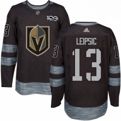 Mens Adidas Vegas Golden Knights 13 Brendan Leipsic Authentic Black 1917 2017 100th Anniversary NHL Jersey 