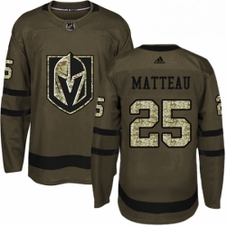 Mens Adidas Vegas Golden Knights 25 Stefan Matteau Authentic Green Salute to Service NHL Jersey 