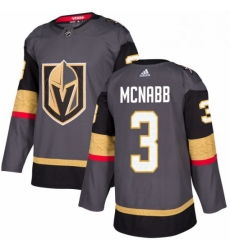 Mens Adidas Vegas Golden Knights 3 Brayden McNabb Authentic Gray Home NHL Jersey 