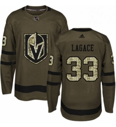 Mens Adidas Vegas Golden Knights 33 Maxime Lagace Authentic Green Salute to Service NHL Jersey 