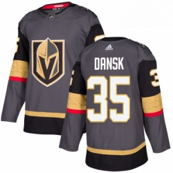 Mens Adidas Vegas Golden Knights 35 Oscar Dansk Premier Gray Home NHL Jersey 