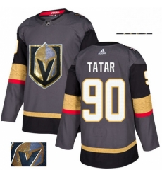 Mens Adidas Vegas Golden Knights 90 Tomas Tatar Authentic Gray Fashion Gold NHL Jersey