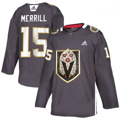 Vegas Golden Knights 15 Jon Merrill Gray Dia De Los Muertos Adidas Jersey